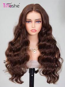 Tinashe Wear & Go 無膠透明蕾絲波浪 6X5 假髮 180% 巧克力棕色蕾絲封口假髮 預拔髮際線 初學者友善 彩色人髮 女用 處女 Remy 髮假髮 - S4 - 查看 5