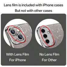 奢华水钻亮片时尚手机壳，电镀工艺，兼容 17/16E/15/14/13/12/11/X/XS Max/XR/Pro Plus、Galaxy、荣耀等机型，生日礼物/派对礼品，国际版，非国内版 - 銀色 - 查看 9