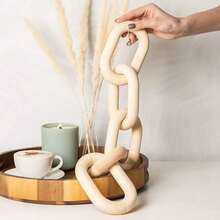 1 pieza Decoración de cadena de madera rústica, adorno de sobremesa de estilo bohemio hecho a mano con nudo de pentagrama, decoración del hogar para sala de estar, dormitorio, entrada, mesa de centro, mejor regalo para cumpleaños, graduación - Multicolor - Ver 15
