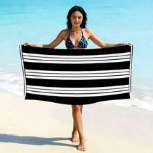New Arrival Striped Series, Soft Absorbent Unisex Extra Large Beach Towel - Quick Dry Lightweight & Sand-Free, Polyester Beach/Pool/Gym Towel, Convenient Quick-Dry Towel For Beach, Travel, Camping - 11 - View 2