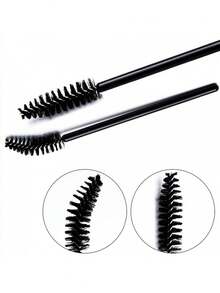 200pcs/100pcs/50pcs/20pcs Disposable Eyelash Brushes, Mascara Wands, Suitable For Eyelash Extensions, Eyebrow, Eyeshadow Makeup, Glitter Application, Eyebrow Brush, Eyeshadow Brush, Makeup Brushes Set - Black - View 11