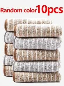 5pcs/10pcs Random Color Soft Towels, Quick Drying Face Towels, Reusable Square Makeup Remover Towels (9.8in*9.8in), Soft & Skin-Friendly Face Cloths, Portable Cleaning Tool Suitable For Travel - Multicolor - View 9