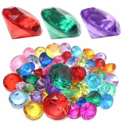 30-5 viên/gói đá giả kim cương acrylic, đá quý trong suốt nhiều màu sắc dùng cho nhẫn, mặt dây chuyền, đồ trang trí, bể cá, kích thước 19-40mm