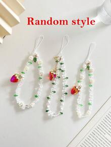 草莓彩绘透明镂空水晶草莓链简约时尚创意防震手机壳，兼容 17/17Pro/17ProMax/16/11/16Pro/16Plus/16ProMax/16E/15ProMax/13/14/12/XS/XR/7G/8P，Galaxy S25/S25Plus/S25 Ultra/A16/A36/A26/A56/A50/A12/A32 S26 S26Plus - 彩色 - 查看 99