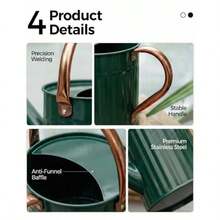 Bamworld Watering Can Metal Water Can for Home Plants Deep Green - Verde Oscuro - Ver 6