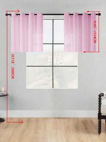1pc Sheer Curtain, Grommet Curtain, Light Filtering Curtain, Semi-Transparent Curtain, Home/Office Use Curtain, Solid Color Modern Minimalist Polyester Voile Curtain, Softens Light, Suitable For Bedroom, Living Room, Balcony, UV Protection - Pink - View 45
