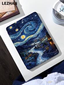 Funda protectora para tableta con estampado de cielo estrellado estilo campestre, funda protectora plegable de tres pliegues compatible con iPad 10.2", Pro 11" 2021/2020/10a generación, Mini 4/5/6, (A16) 11" 11a generación 2025, compatible con Samsung Galaxy Tab A8 10.5" 2022, Matepad 10.4"/Tab, con ranura para lápiz, anti-caída, regalo para niños/familia - Multicolor - Ver 4