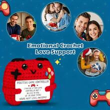 Positive Energy Crocheted Game Controller Decor | Inspiring Handmade Gift With Motivational Card | Creative Game Room Decoration, Suitable For Gamers - Multicolor - View 2
