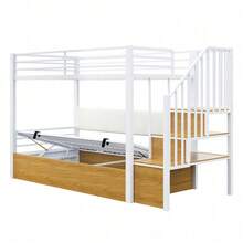 Kids Bed Frames, Headboards & Footboards - White + MDF+Metal - View 9