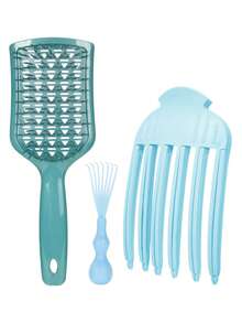Bộ 3 lược chải tóc, lược chải tóc có lỗ thông hơi giúp gỡ rối, lược nâng chân tóc 6 ngăn, dụng cụ vệ sinh lược, lược tạo kiểu tóc chống giật dùng được cả khi ướt và khô, lược massage da đầu mềm mại cho mọi loại tóc, vật dụng cần thiết cho mùa tựu trường và du lịch. - Nhiều màu - Xem 8