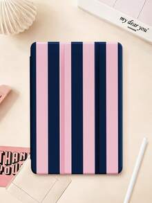 1 件装海军蓝粉色条纹图案保护套，兼容 iPad 10.2 英寸（2021/2020 款，第十/九/八代）、Galaxy Tab A8 10.5 英寸（2022 款）、(A16) 11 英寸（第十一代，2025 款），平板电脑保护套带笔槽，支持自动休眠/唤醒功能，是馈赠亲朋好友的理想之选。 - 彩色 - 查看 4