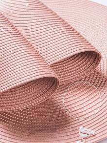 Mother'S Day Gift1Pc Handmade Woven Pink PP Placemat, 4.72 Inch Round Woven Coaster, Decorative Mat, Best Seller, Available In Multiple Colors, Table Mat, Wrinkle-Resistant Placemat, Suitable For Birthday, Housewarming, Celebration, Holiday Party, Family Gathering And More Occasions. - Navy Blue - View 12