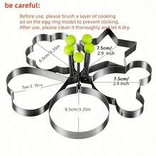 5pcs Stainless Steel Egg Rings - Pancake Mold For Fried Eggs And Egg Rolls - Kitchen Gadget - 煎蛋模具 - 查看 2