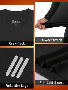 4-Piece Men's Underwear Set: Long-Sleeved Shirt And Pants, Suitable For Breathable Fabric, Men's Round-Neck Long-Sleeved T-Shirt Set, Home Wear Set: Shirt And Pants. - White + Black - View 8