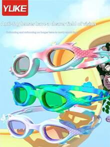 Yuke Mermaid Tail Swimming Goggles, HD Anti-Fog Waterproof Swim Glasses, Cute Fish Scale Design, Soft Silicone Leakproof Comfortable Fit, Adjustable Strap Pool Beach Swim Eyewear - Multicolor - View 6