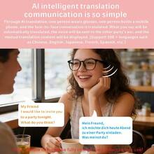 Kính thông minh AI với tính năng dịch thuật thời gian thực, gọi điện rảnh tay (có thể quay số/trả lời/từ chối cuộc gọi), phát nhạc, nhạc không dây, gọi thoại, chức năng trợ lý AI tích hợp, âm thanh không dây, tương thích với điện thoại Android/Smartphone - Món quà lý tưởng cho nam và nữ. - Xem 6