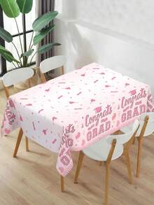1pc 2026 Graduation Tablecloth, Graduation Cap Pattern Table Cover, Graduation Party Decoration Tablecloth, Congrats Grad, Congratulations Graduation, Happy Graduation Decorations, Class Of 2026 Graduation Gift, Graduation Celebration Table Decorations, Graduation Party Supplies, Graduation Kitchen Decor Table Flag, Graduation Room Decor, Graduation Home Decor, Graduation Outdoor Decor Disposable Tablecloth, Graduation Party Favors - Pink - View 8