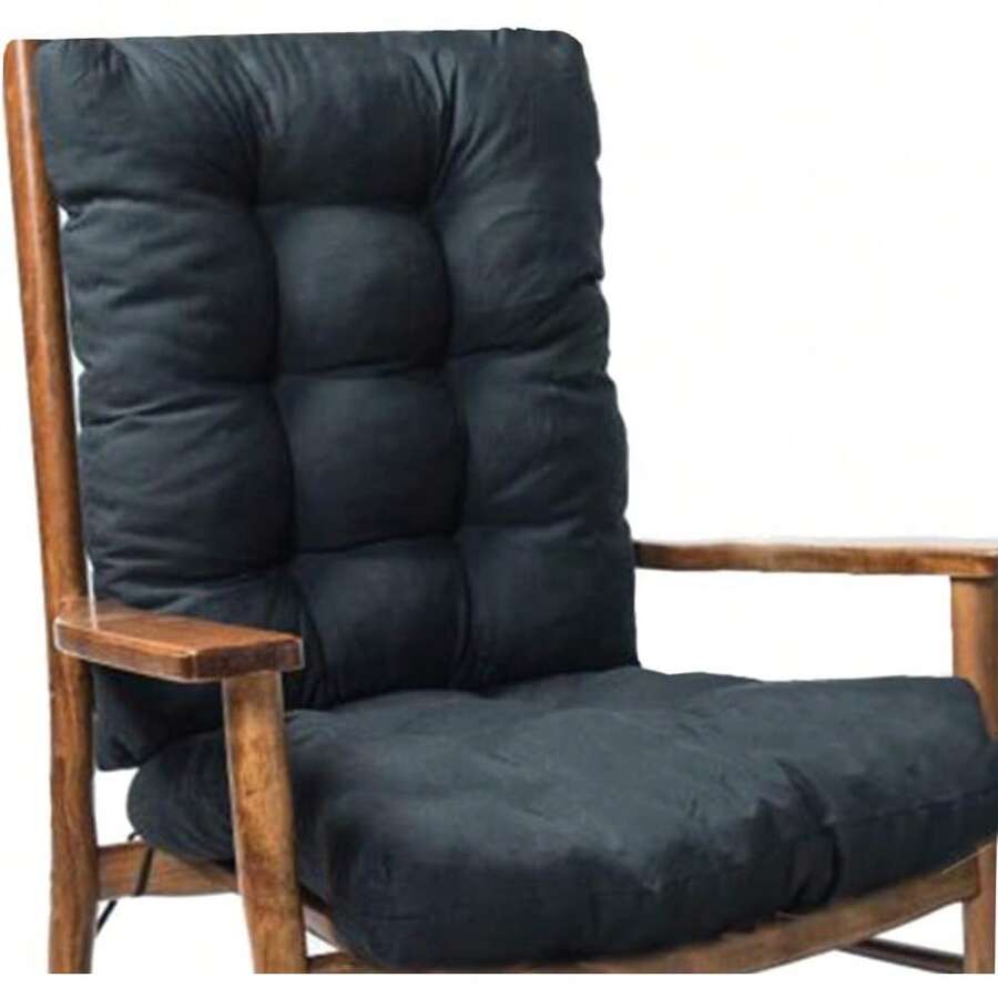 Hinder - Juego de 2 cojines para silla mecedora (ratán) - Negro - Ver 1