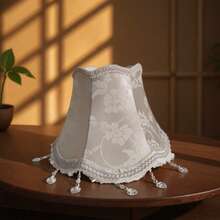 Vintage Style Lampshade Princess Style Lampshade Pearl White Fabric Handmade Lampshade (No Wiring Required, Light Not Included), Suitable For Bedrooms, Studies, Living Rooms And Other Scenes - Fabric Princess Lampshade - View 6