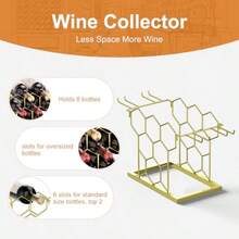 B4Life - Estante de vino para encimera 8 botellas de metal moderno pequeño soporte para botellas de vino de mesa de 3 niveles para gabinete despensa estantes de vino para encimera - Dorado - Ver 7