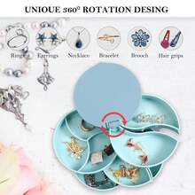 1 Hộp đựng trang sức xoay 4 tầng kích thước 10x10cm/3.94x3.94in có gương, hộp đựng trang sức bằng nhựa PP, hộp đựng đồ trang điểm di động, kiểu dáng tối giản hiện đại, hai tông màu hồng/nâu, hình trụ tròn, xoay 360°, gương HD tích hợp để đựng bông tai, dây chuyền, mỹ phẩm. - Nhiều màu - Xem 3