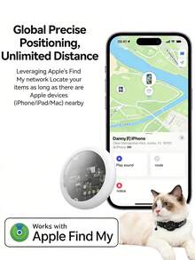 Pet Cat Anti-Lost Locator Collar Set, Includes Collar + Locator + Protective Case.Not Suitable For Android Systems. One-Click Tracking, Luminous Protective Case, Extra-Long Battery Life. For Locating Wallets, Luggage - Multicolor - View 15