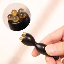 5pcs Ebony Acupressure Massage Tool, Gentle Stimulation Of Acupoints And Body Relaxation - Coffee Brown - View 1