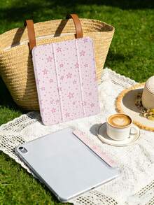 1 件粉色星形图案彩绘平板电脑保护套，兼容 iPad Mini 4/Mini 5/Mini 6/Mini 7/Air/Air 2/9.7/10.2/10.5/Air 4/Air 5/10.9/Pro 11 英寸/第十代/Air 11 英寸 (M2)-2024/Pro 11 英寸 (M4)-2024/Air 11 英寸 (M3) 2025/(A16) 11 英寸第十一代 2025/Air 8 (M4)2026 (11 英寸)，Galaxy Tab A8 10.5 英寸 2022。包含笔槽、三折支架、TPU 软边保护、磁吸式睡眠/唤醒功能，简约/创意/趣味/个性化平板电脑保护套。 - 彩色 - 查看 3