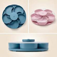 Divided Spin & Snack Serving Tray, Upgrade 5-Compartment Rotating Party Platter, Rotating Snack Box Container With Lid For Snacks, Dips & Party Appetizers, For Picnic,Travel And Kitchen - View 4