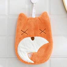1pc Cute Cartoon Coral Fleece Hand Towel, Absorbent Hanging Hand Towel For Kitchen, Bathroom - Multicolor - View 7