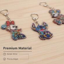 Disney Móc khóa acrylic hoạt hình 2D mới, móc khóa đôi dễ thương - Xem 5
