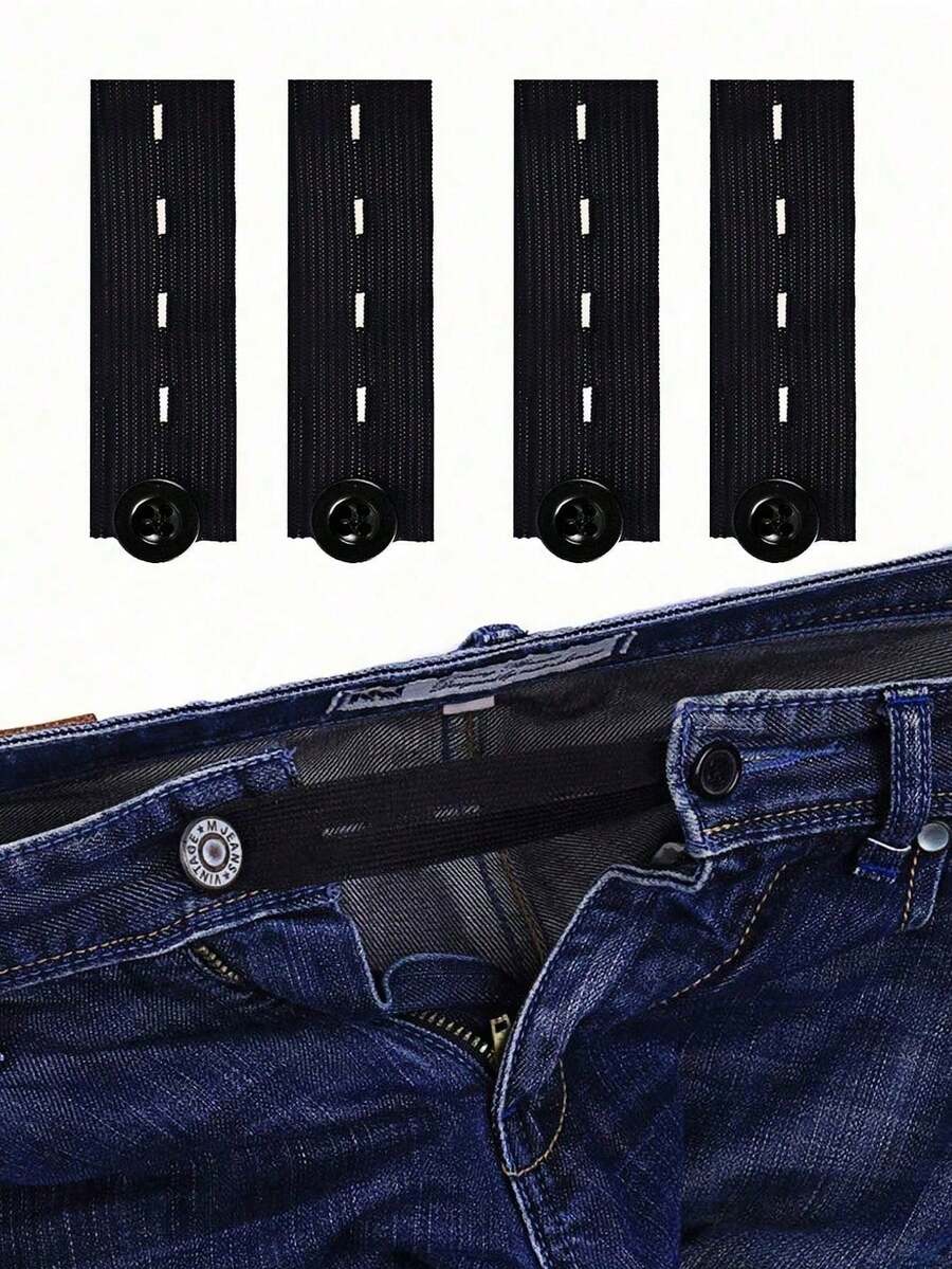 2 piezas Extensores de cinturón de cintura, extensores de pantalones elásticos ajustables, hebilla elástica para pantalones de maternidad, solo para artículos de envío gratuito, suministros de jardinería, pantalones - Talla única - Ver 1