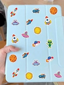 500张/卷 可爱卡通火箭太空贴纸，装饰贴纸，适用于日记本、文具、手机、行李箱、笔记本、剪贴簿等 - 1 Set - 查看 9