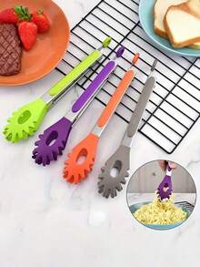 1pc Silicone Non-Slip Heat Resistant Clip, Kitchen Noodle Tongs, BBQ Accessory - View 2