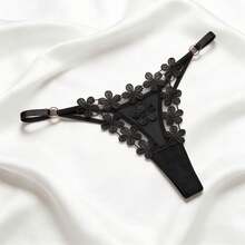 Customized Thong With Pendant, Personalized With Name, Couples Style, Fashionable, Colorful, Fun, Unique, Customized, Women's Personalized, Underwear, Winter Fashion, Panties, Intimate Apparel, Thong, Family And Friends, Suitable Winter, Autumn, Holidays, Parties, Fashionable Autumn, Evening Dress, Quick-Drying - 黑色 - 查看 8