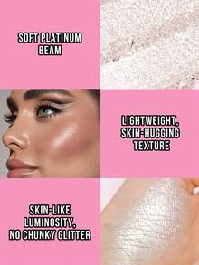 MISSLYN 果香光泽高光粉，提亮肤色，打造光彩妆容，银色珠光高光，面部高光，闪耀光泽，高显色度，柔滑配方，自然光泽，提亮肤色 - #17 Platinum Mist - 查看 3