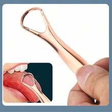 一套不锈钢舌刮器，专业口腔护理工具，从根源改善口臭！不锈钢U型刮头，轻轻一刮即可深层清洁舌苔，有效去除食物残渣、细菌和厚厚的白色舌苔，告别尴尬的口臭，保持口腔清新。告别易变形、清洁力弱的塑料舌刮器，重新定义专业清洁！ - 玫瑰金 - 查看 2