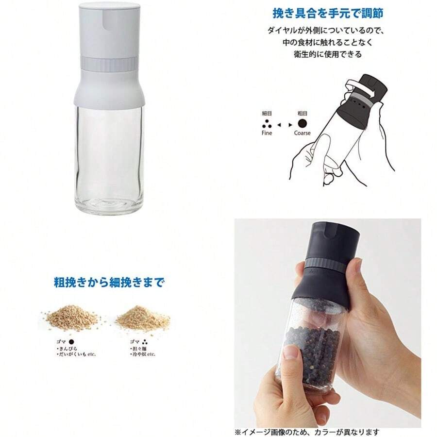 AGC iwaki Heat-resistant glass Grinder Mill for Sesame [White] KS520N-GMW Japan Import - como en la imagen - Ver 1