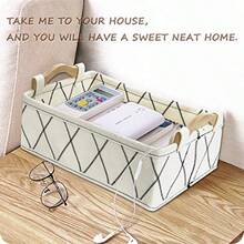 Storage Baskets for Organising Toys Small Basket White Basket Felt Fabric Basket Bins for Home Office Closet Bathroom Bedroom Playroom Decorative Bin - Blanco - Ver 2