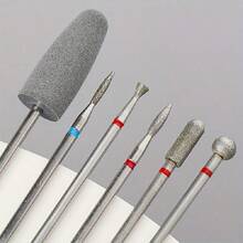 6 piezas Brocas de taladro de uñas de diamante, Brocas de repuesto de pulido de silicona para taladro de uñas - Juego de 6 piezas - Ver 3