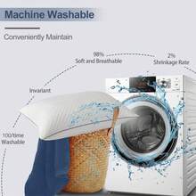 Deluxe 5 Star Hotel Quality Pillows, King Bed Size - Deep Sleep Neck Support Pillow, Hypoallergenic Inserts, Down Altemative Pillow,Cervical Pillows For Bed, Mother Day Gift,Living Room & Bedroom Decor,Spring Home Refresh - Trắng Tím - Xem 9