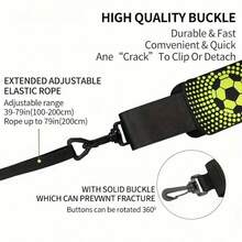 Entrenador de patadas de fútbol manos libres, bolsa de malabarismo de fútbol, ayuda de entrenamiento de fútbol, cinturón de práctica de fútbol de nailon duradero, adecuado para práctica de fútbol en solitario, equipo deportivo de fútbol, accesorios de fútbol y deportes al aire libre, cinturón de cintura ajustable, ¡mejora tus habilidades de fútbol! - Negro - Ver 4