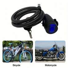 1pc Heavy Duty Motorcycle Lock Chain (Includes 2 Keys) - Anti-Theft Design, Lightweight And Portable, Suitable For Motorcycles, Electric Bikes, Bicycles, Scooters And Trailers, Reinforced Bicycle Security Accessory - Black - View 6