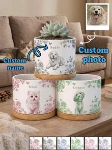 1 buah Pot Tanaman Foto Hewan Peliharaan Kustom, Pot Peringatan Hewan Peliharaan yang Dipersonalisasi, Hadiah Peringatan Anjing, Hadiah untuk Pecinta Anjing, Hadiah untuk Ibu Anjing, Pot Sukulen Anjing, Hadiah Peringatan Kucing, Hanya Pot Tanaman - MultiWarna - View 1