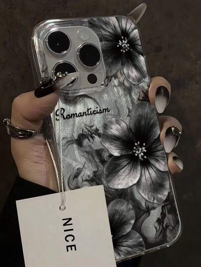 Flower Floral Painted Elegant New Feather Chiffon Solid Color Minimalist Fashion Compatible With Iphone 17, 17 Pro, 17 Pro Max, 16, 16 Pro, 15, 15 Pro Max, Apple P13, P14 Women, P11 Soft Case, P12 Anti-Fall, XS, XR, 7/8P, 7/8GES2, A14/A15, S23U/A50, A12, A32, A52, A72, A51, A21S, A13, A14, S22 Ultra, S23, A33, A53, S20 FE Phone Case Protective Cover