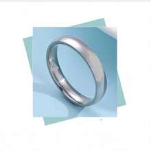 Bộ nhẫn thép không gỉ tối giản, unisex, độ rộng 2/4/6/8mm, bề mặt trơn bóng, thích hợp đeo hàng ngày hoặc làm quà tặng tiệc đính hôn, không đính đá quý, phù hợp mọi mùa. - Nhiều màu - Xem 7