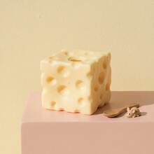 1pc 7cm Square Cheese Ball Squishy Toy, Realistic Bread Texture, TPR Shell, Suitable As Birthday, Halloween, Easter Gift - Multicolor - View 4