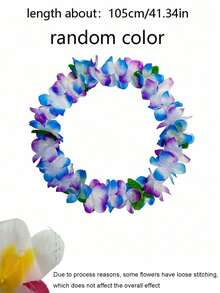 8件套热带夏威夷花环，夏威夷派对花环，夏威夷主题派对装饰，热带芙蓉主题派对礼品，适合夏季泳池派对和夏威夷主题派对，夏季装饰，派对装饰用品，节日婚礼海滩生日装饰，夏威夷花环派对用品（颜色随机） - 夏威夷款 - 查看 8