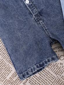 Bộ 2 áo liền quần không tay bằng vải denim cho bé gái mùa hè, áo liền quần thường ngày cho trẻ sơ sinh và trẻ nhỏ. - Nhiều màu - Xem 5