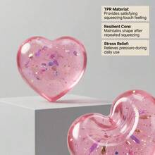 NEE DOH Heart-Shaped Pinching Music, Soft And Comfortable To The Touch, Non-Sticky, Fast Rebound, Cute And Small Shape, Portable Palm Toy - Hồng - Xem 3
